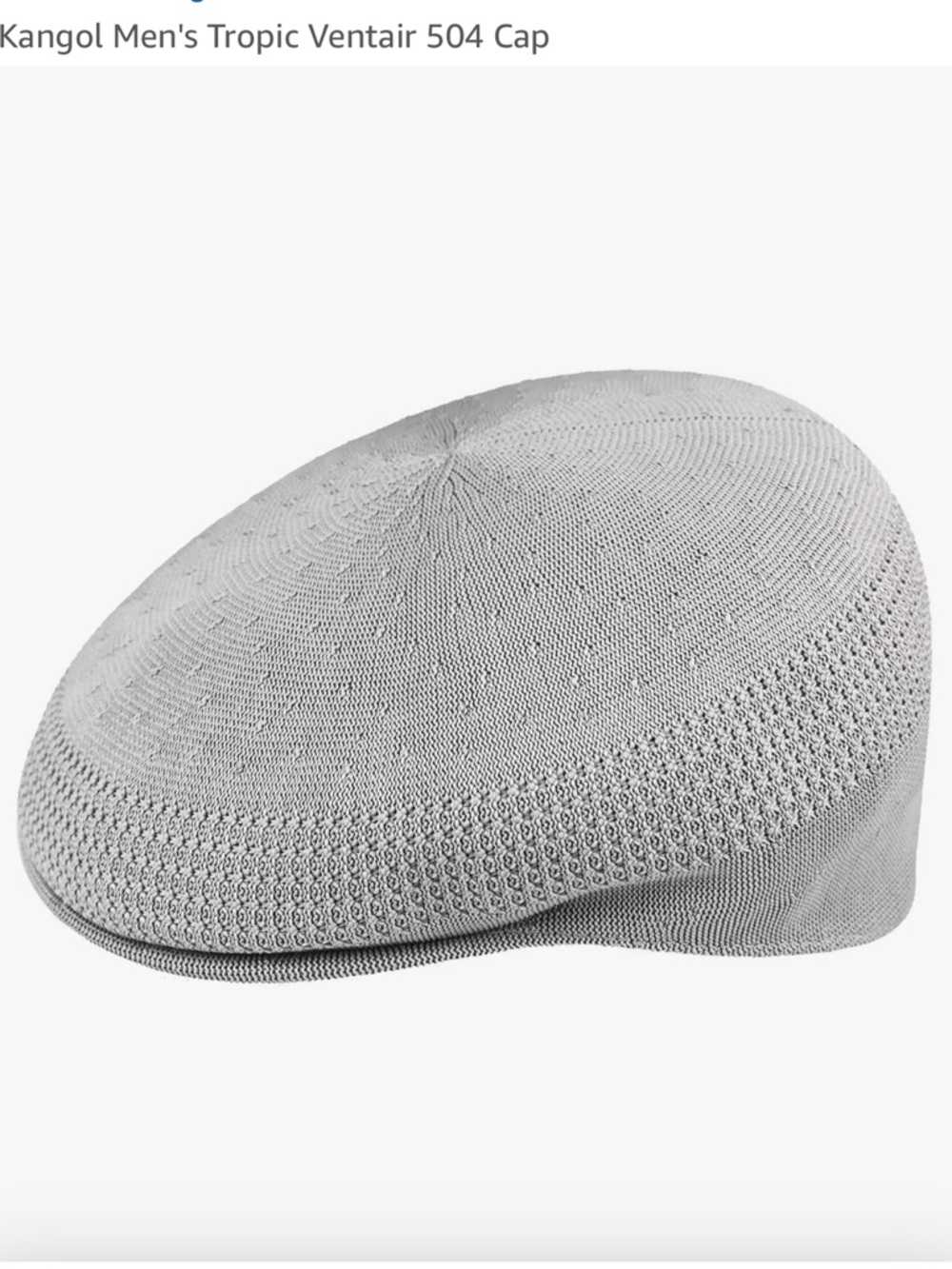 Kangol Tropic Ventair 504 Knit Flat Cap in Light Gray X-Large